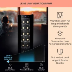 Barolo 14 Slim Uno Weinkühlschrank 46 Ltr 14 Flaschen 11-18°C SingleZone -Innovation Home Appliances Store 10041206 de 0004 usp