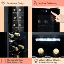 Barolo 14 Slim Uno Weinkühlschrank 46 Ltr 14 Flaschen 11-18°C SingleZone -Innovation Home Appliances Store 10041206 de 0005 usp