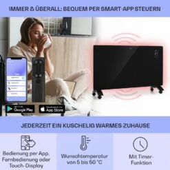 Bansin Crystal Smart Konvektions-Heizgerät 1500W 5 - 50 °C App-Steuerung -Innovation Home Appliances Store 10041209 de 0003 usp