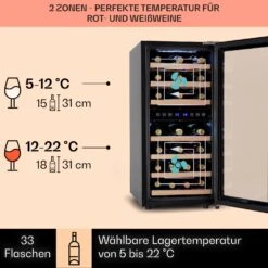 Vinamour 33 Duo Weinkühlschrank 2 Zonen 89 L / 33 Flaschen 5-18°C Touch -Innovation Home Appliances Store 10041311 de 0003 logo