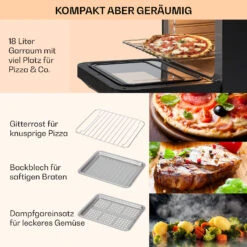 Vita Pro Heißluftfritteuse Dampfgaren 2450 W 18 Ltr 800 Ml Wassertank -Innovation Home Appliances Store 10041333 de 0006 usp