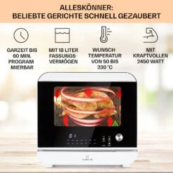 Vita Pro Heißluftfritteuse Dampfgaren 2450 W 18 Ltr 800 Ml Wassertank -Innovation Home Appliances Store 10041334 de 0003 usp