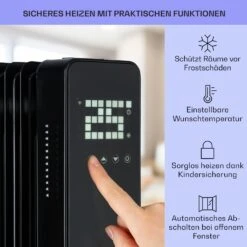 Sanford Smart Ölradiator 2500 W Leistung Wochentimer LED-Display Touch-Panel Klarstein-App 9 Sanford Smart Ölradiator 2500 W Leistung Wochentimer LED-Display Touch-Panel Klarstein-App -Innovation Home Appliances Store 10041358 de 0004 usp