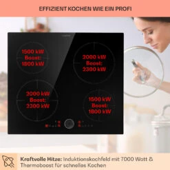 Magnichef 4 Einbaukochfeld Induktion 4 Zonen 7000W Glaskeramik -Innovation Home Appliances Store 10041380 de 0003 usp