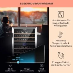 Vinovilla 50 Duo Zweizonen-Weinkühlschrank 53l 17 Fl. 3-Farben Glastür -Innovation Home Appliances Store 10041900 de 0004 usp