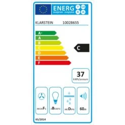 Lorea 60 Dunstabzugshaube Inklusive 2 X Aktivkohlefilter Schwarz -Innovation Home Appliances Store 60002201 energy label