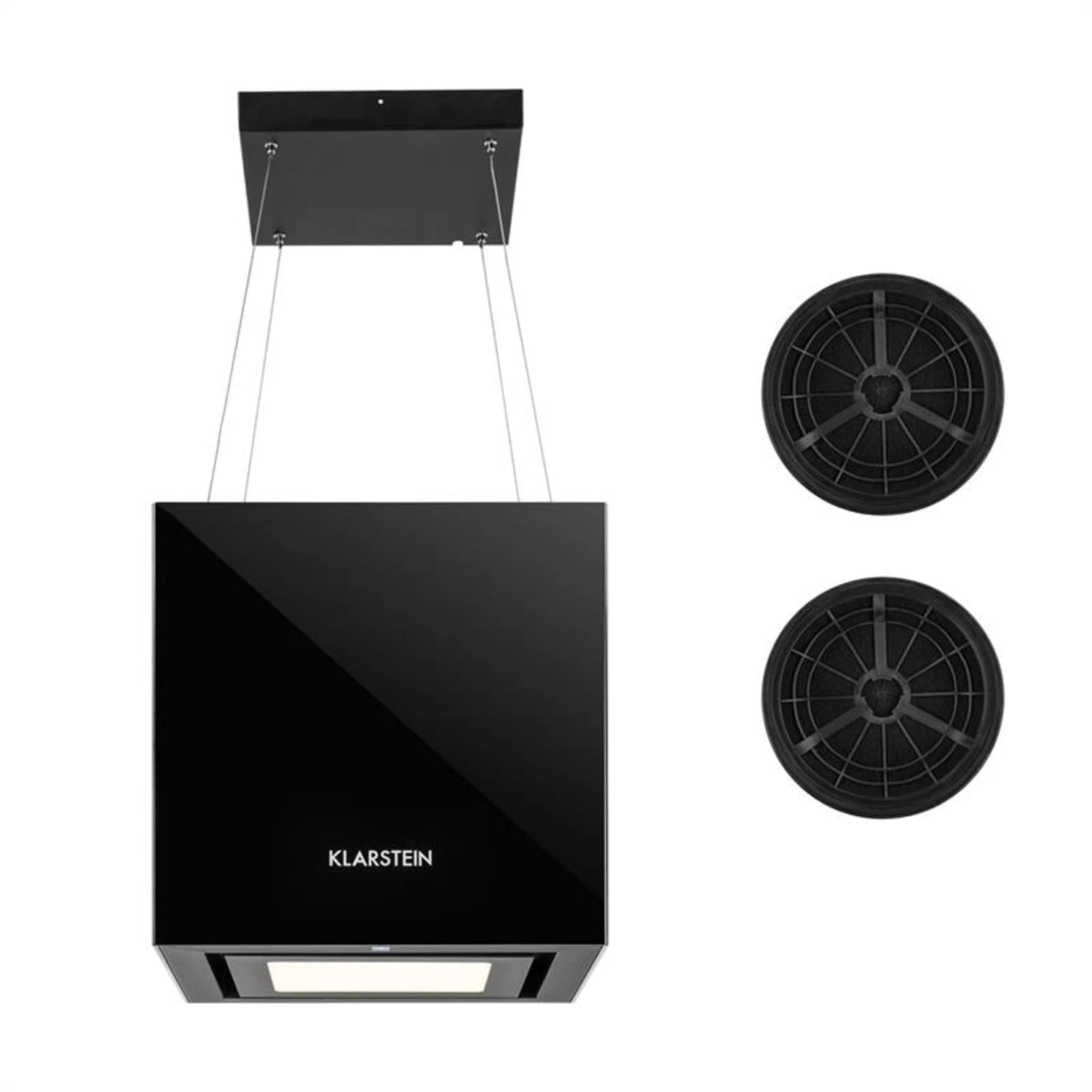 Kronleuchter Dunstabzugshaube Umluftset Aktivkohlefilter Schwarz