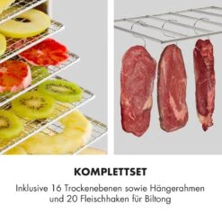 Master Jerky 16 Dörrautomat + Fleischhaken Set 1500W 40-90 °C 15h-Timer Edelstahl Silber -Innovation Home Appliances Store 60002668 de 0003 logo